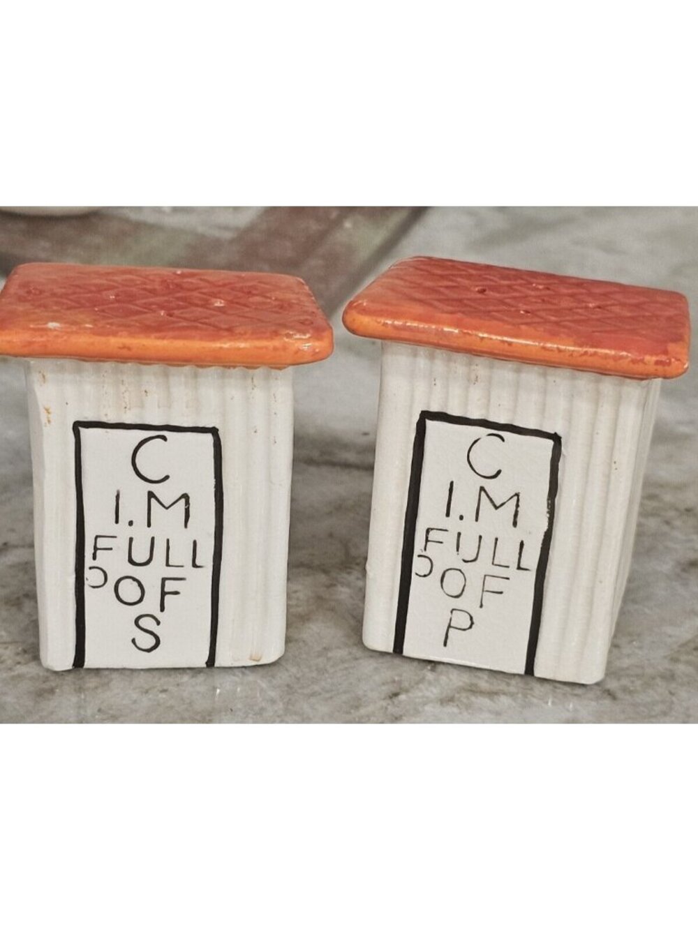 Vintage Victoria Ceramic Out House Salt & Pepper Shakers Funny Made In Japan